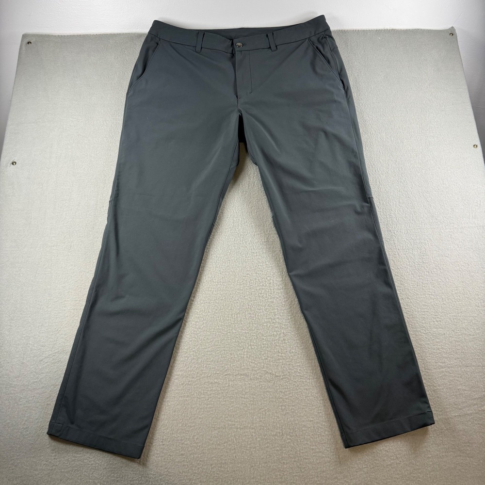 Lululemon Commission Pant Classic Mens 38x32 Gray Warpstreme Stretch Trousers